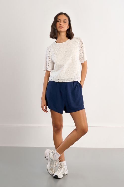 Top coton, en broderie anglaise