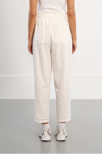 Pantalon coton, en broderie anglaise