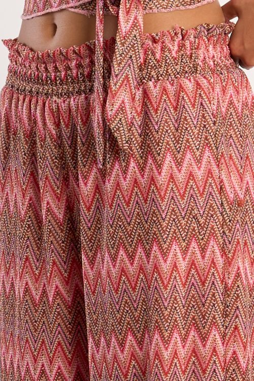 Pantalón de mujer largo, con estampado, multicolor.