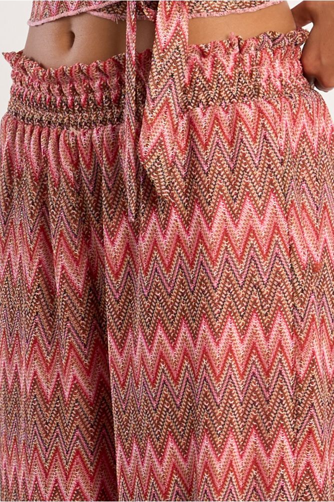 Pantalón de mujer largo, con estampado, multicolor.