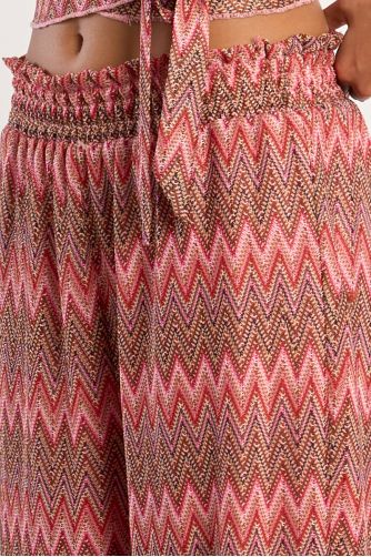 Pantalón de mujer largo, con estampado, multicolor.