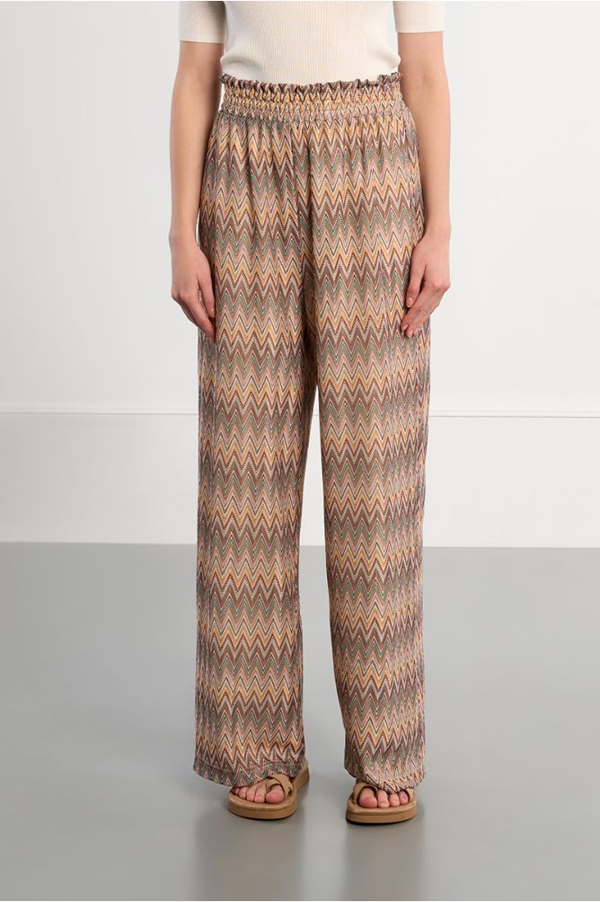 Pantalón de mujer largo, con estampado, multicolor.