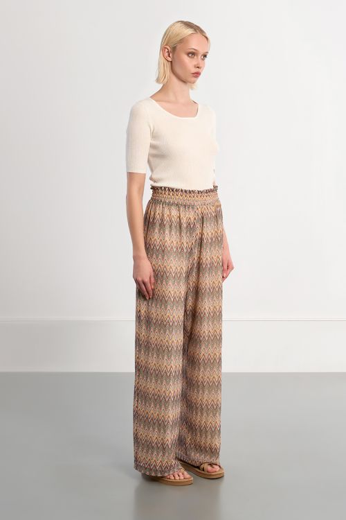 Wide leg trousers with graphic print