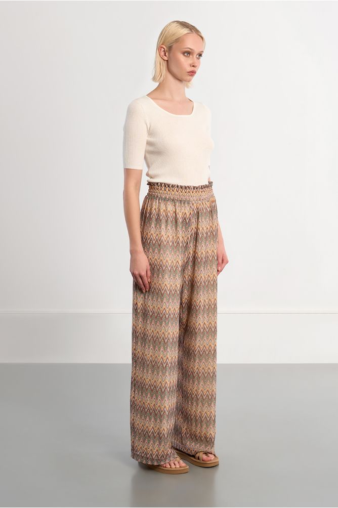 Pantalón de mujer largo, con estampado, multicolor.