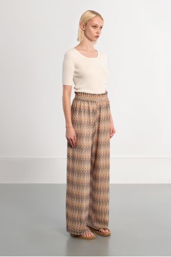 Pantalón de mujer largo, con estampado, multicolor.