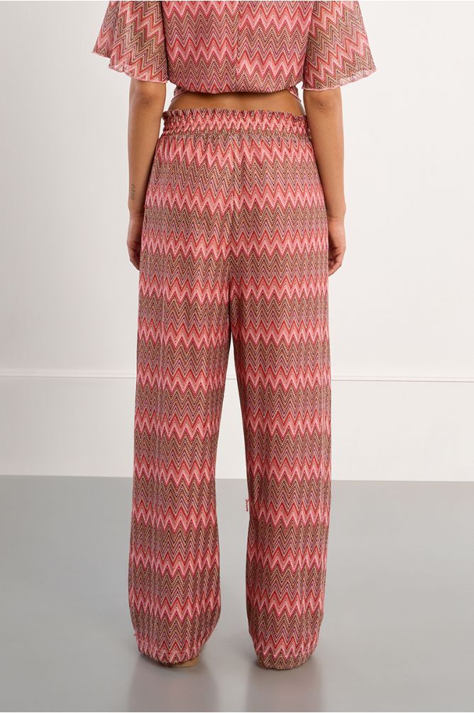 Wide leg trousers with graphic print