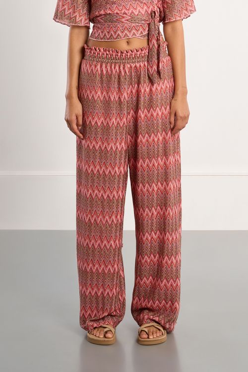 Wide leg trousers with graphic print