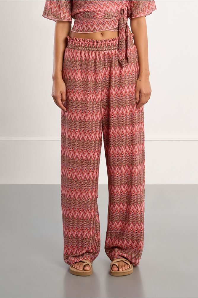 Wide leg trousers with graphic print