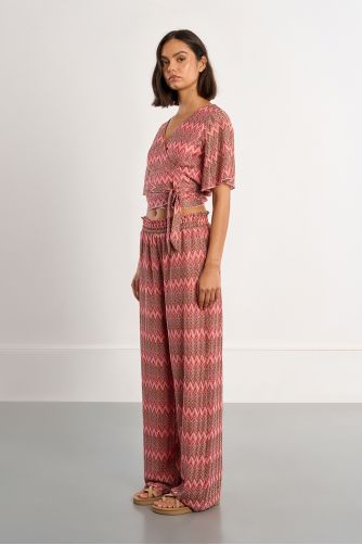 Pantalón de mujer largo, con estampado, multicolor.