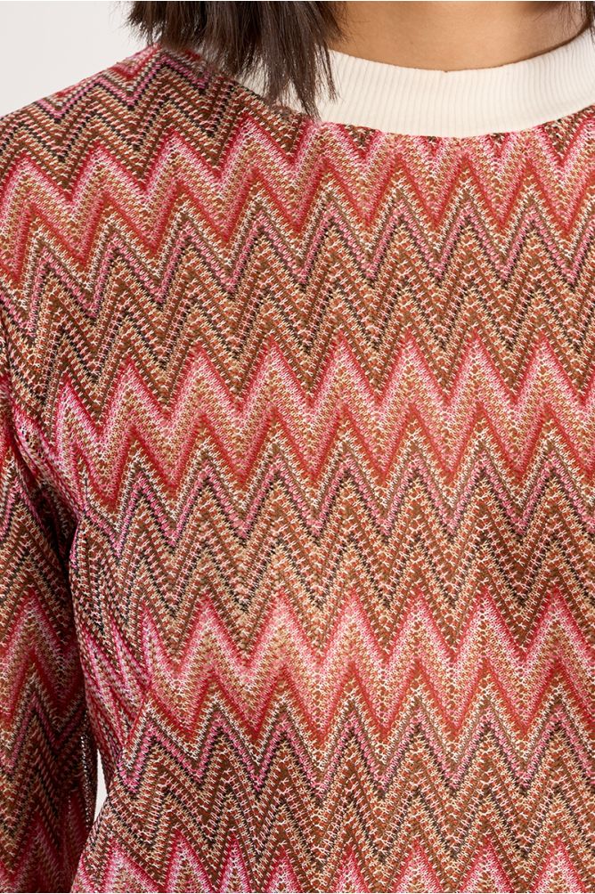 Jersey de mujer de manga larga, estampado multicolor.