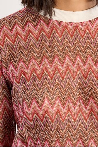 Jersey de mujer de manga larga, estampado multicolor.