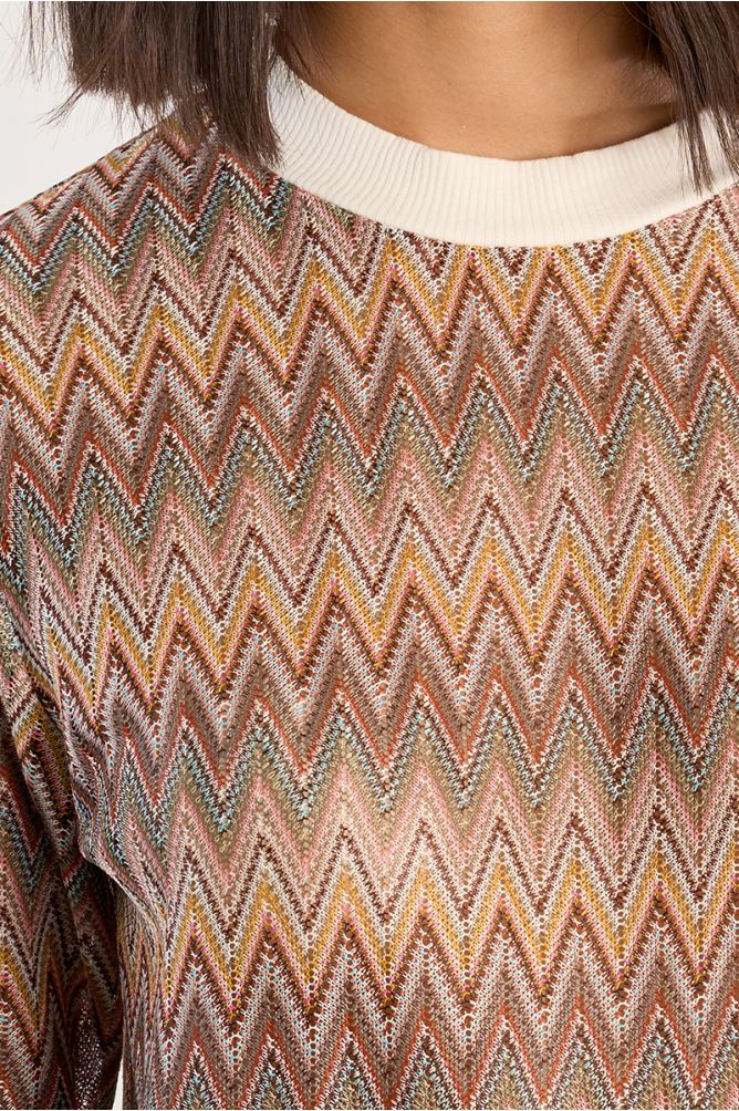 Jersey de mujer de manga larga, estampado multicolor.