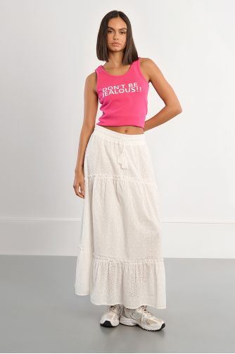Jupe maxi en broderie anglaise