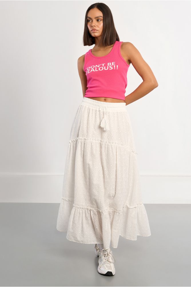 Broderie anglaise maxi skirt