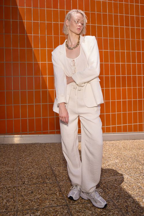 Pantalon blanc, droit