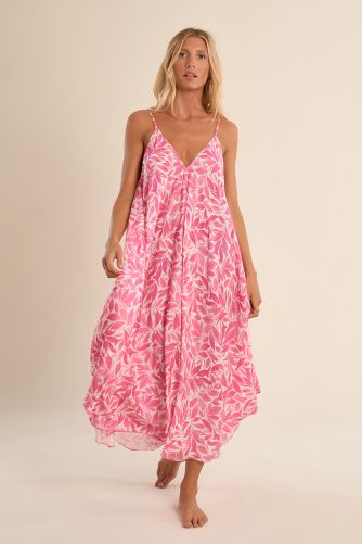 Long, flowing, printed dress