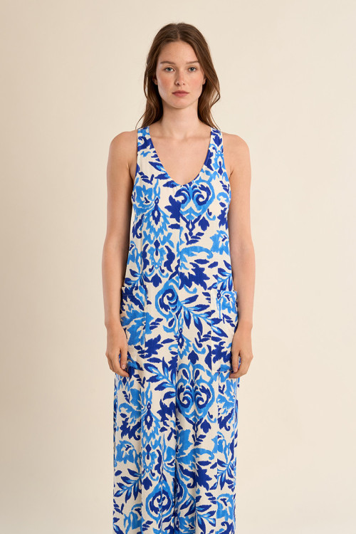 Long jumpsuit, printed