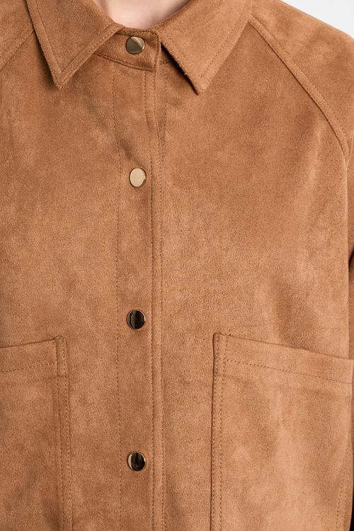 Chaqueta de mujer de manga larga, efecto ante.
