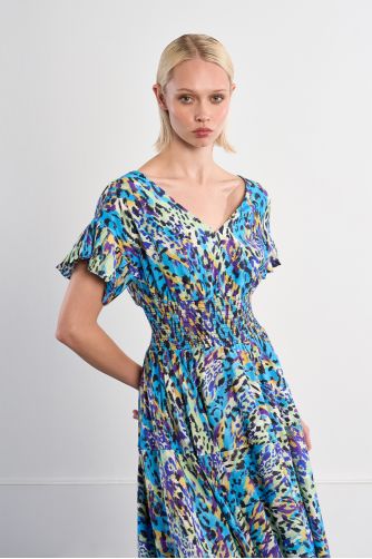 Robe maxi à mulitples volants