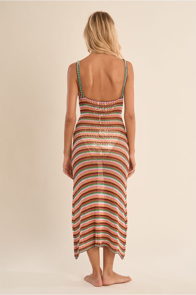 Robe de plage en maille crochet