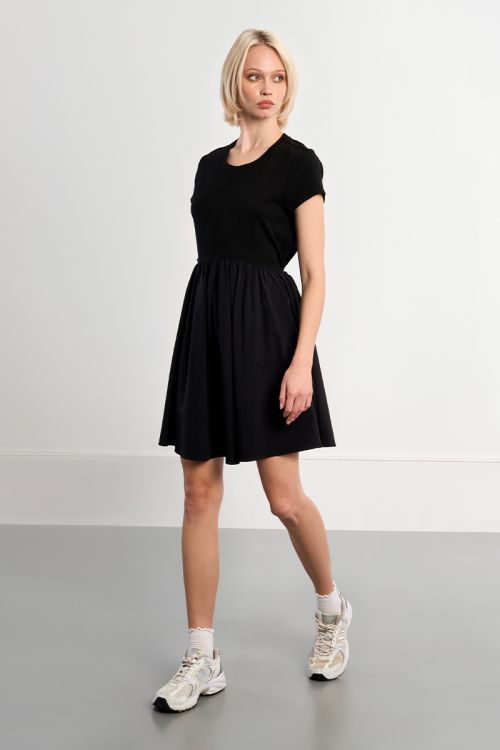 Nylon mini dress, drawstring