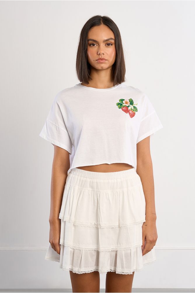 Crop T-shirt, Strawberries