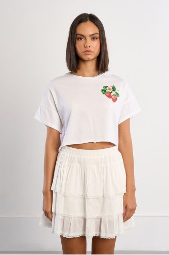 Crop T-shirt, Strawberries