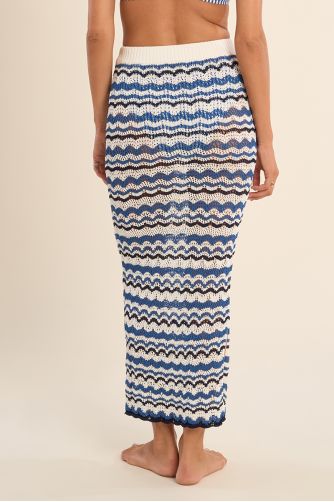 Longue jupe en crochet, marinière