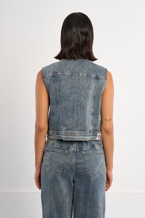 Chaqueta de mujer sin manga, vaquera.