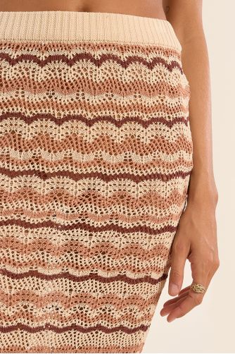 Longue jupe en crochet, marinière