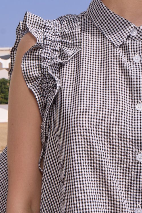 Gingham shirt dress