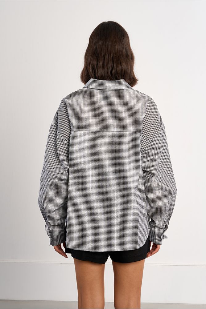 Camisa de mujer de manga larga, estampado vichy.