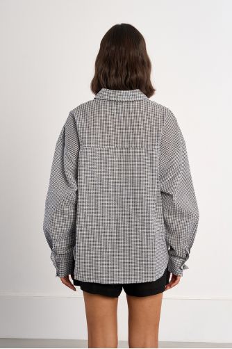 Camisa de mujer de manga larga, estampado vichy.