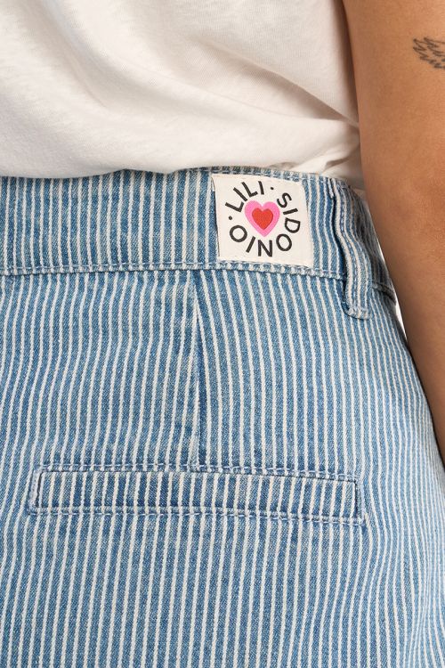 Jupe mini denim rayée