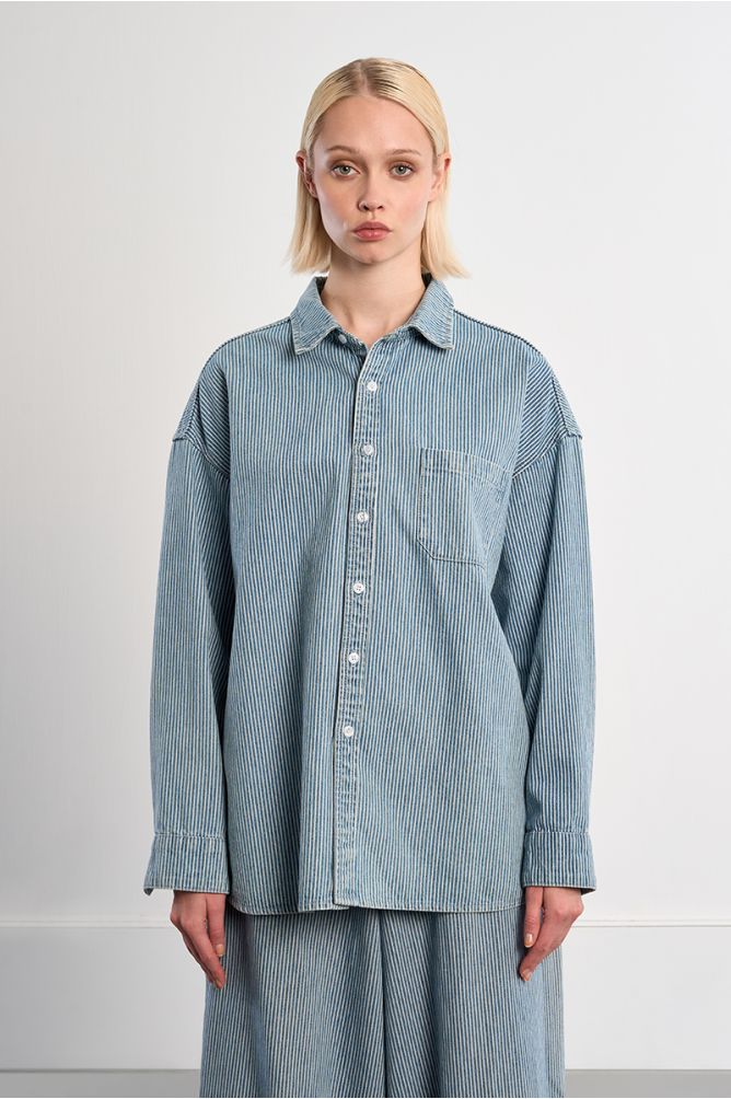 Surchemise rayée denim