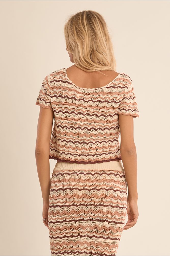 Crochet cardigan, sailor shirt