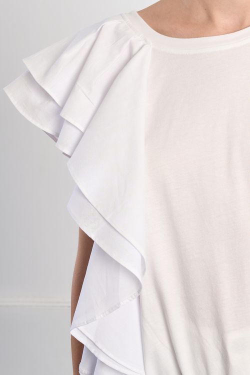 Ruffle cotton T-shirt