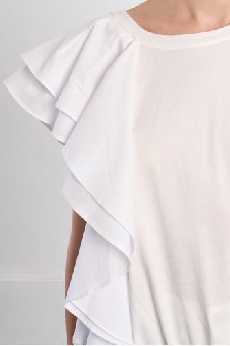 Ruffle cotton T-shirt