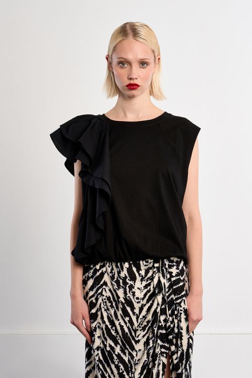 T-shirt en coton à volants