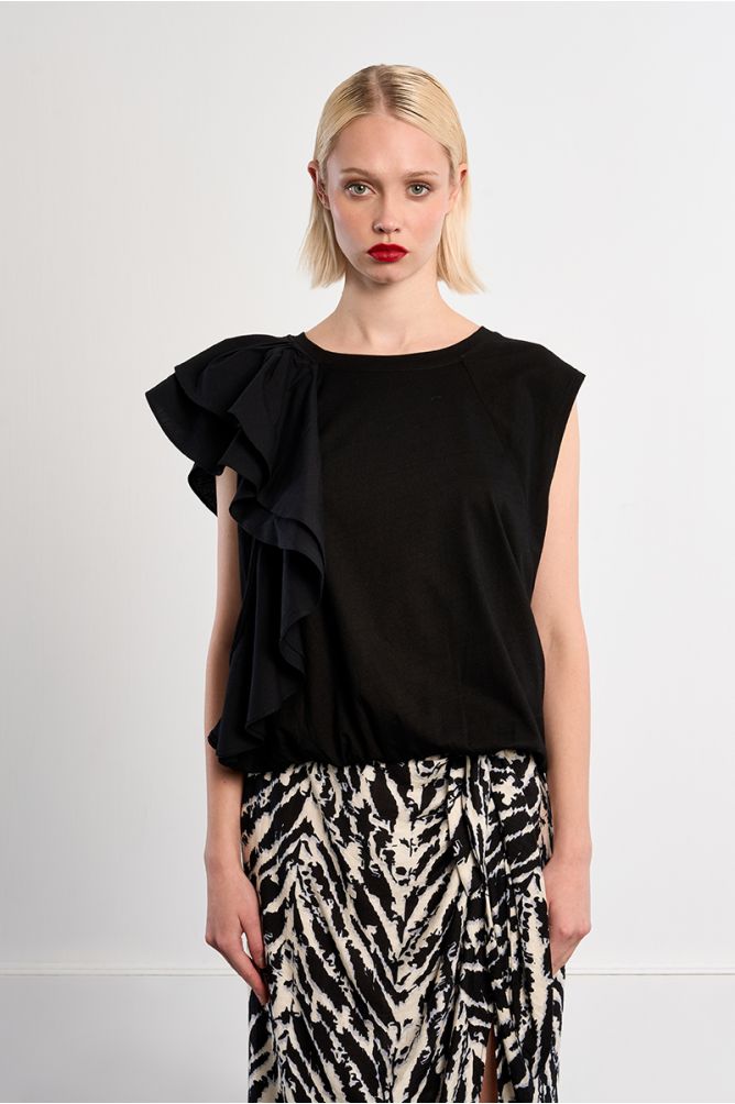 T-shirt en coton à volants