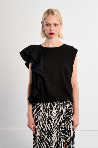 T-shirt en coton à volants