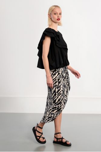 Ruffle cotton T-shirt