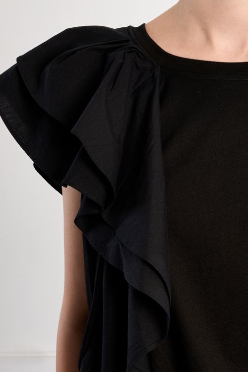 Ruffle cotton T-shirt