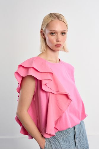 T-shirt en coton à volants