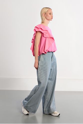 Ruffle cotton T-shirt