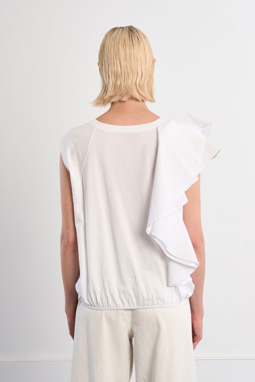 Ruffle cotton T-shirt