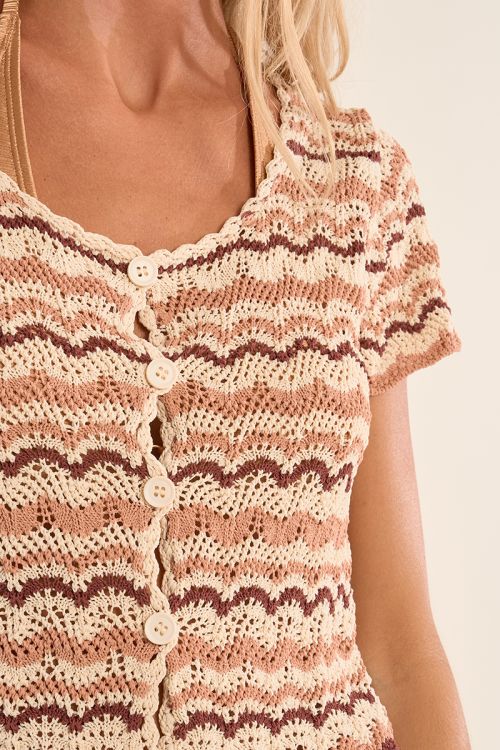 Gilet en crochet, marinière