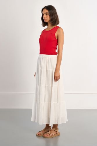 Maxi skirt, multi-ruffle