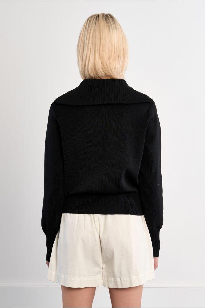 Double-zipped knitted cardigan