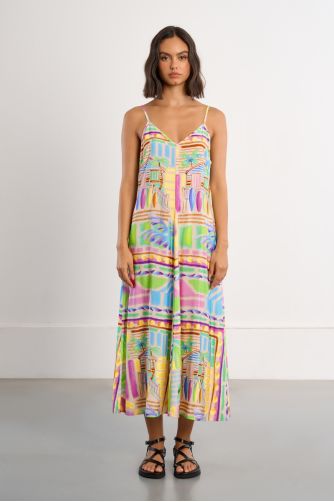 Surf print maxi dress